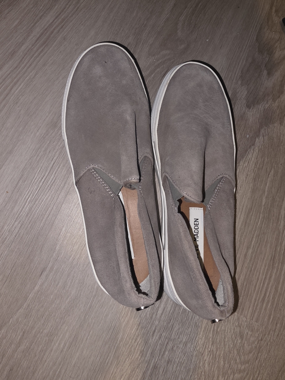 Steve Madden Gray Slip-On Suede Loafers